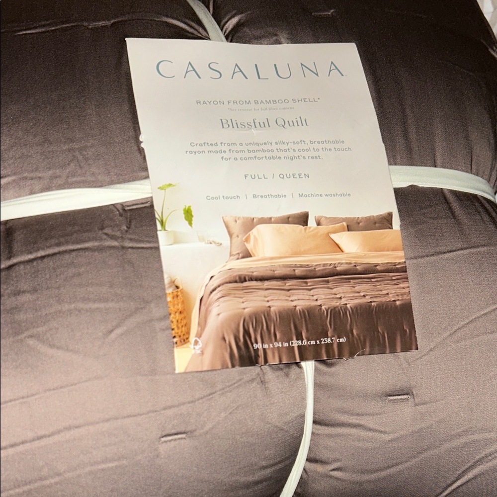 Casaluna F/Q Rayon from Blissful Quilt - Fig Brown